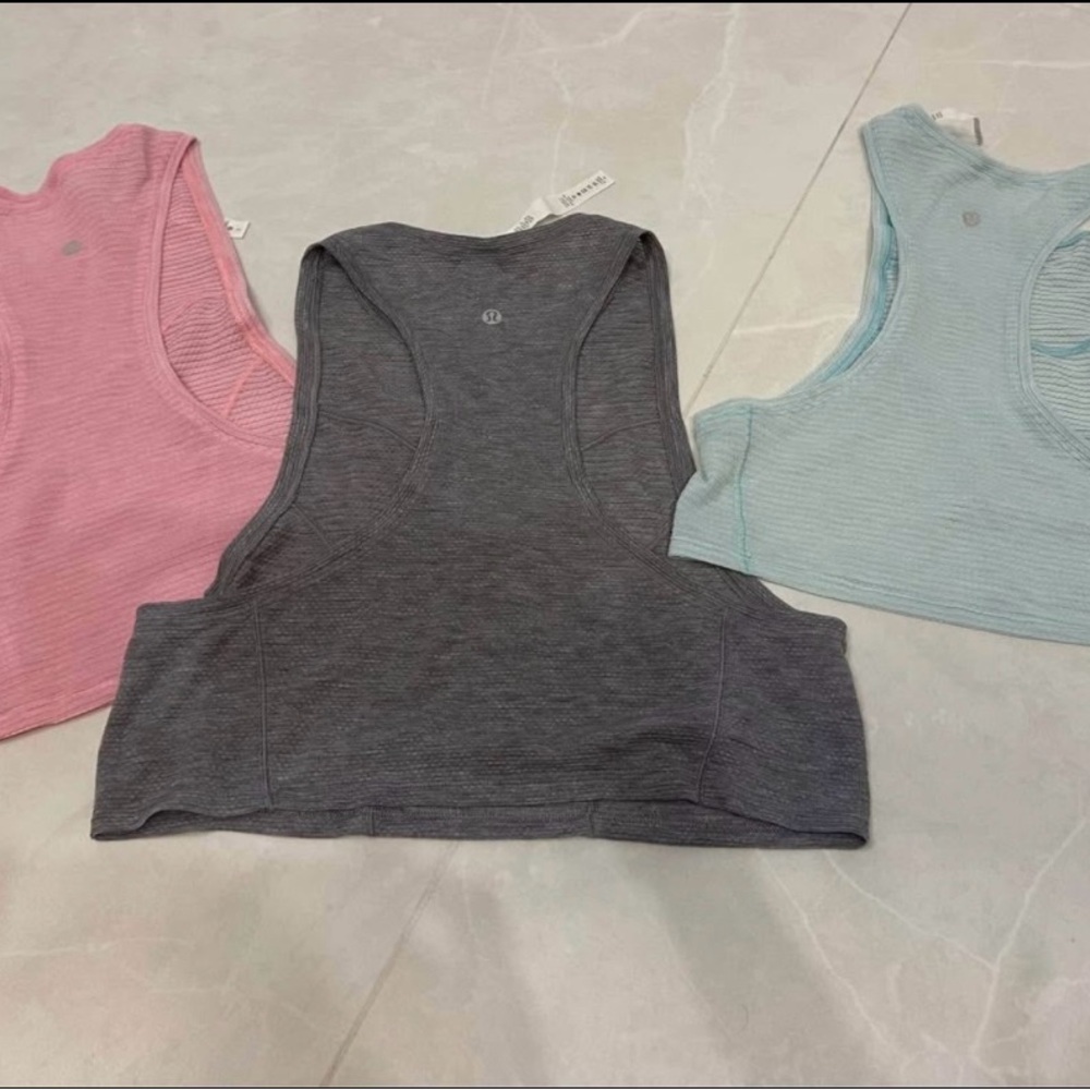 lululemon athletica Cropped Tank Tops - Pink, Gray, Blue - Size 2 - NEW w/o tags